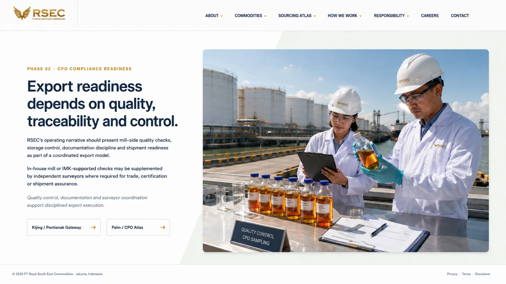 CPO Compliance, Traceability & Export Readiness