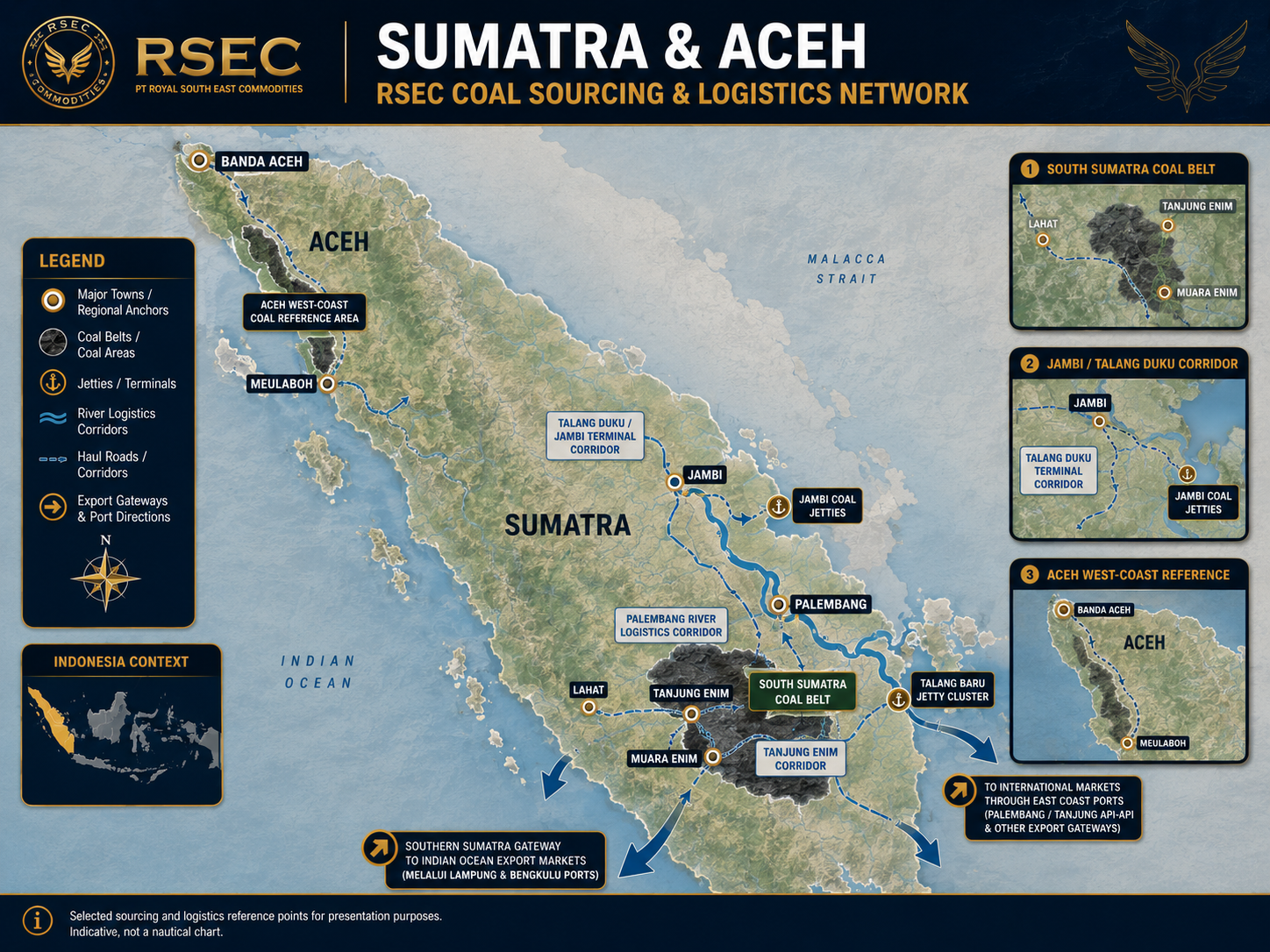 Sumatra & Aceh — Coal Network static sourcing map